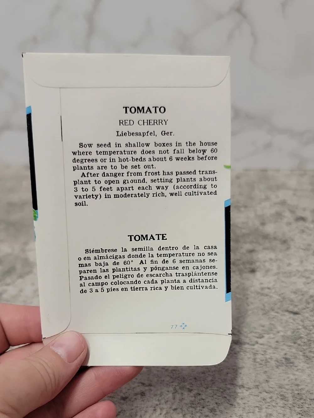 Vintage Tomato Empty Seed Packet set of 4 NOS New Old Stock - Picture 3 of 3